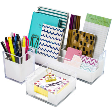 Kentdy 3 Piece Acrylic Desk Set